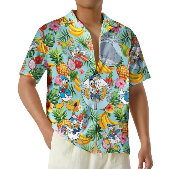 Donald Duck Disneyland Hawaiian Shirt, Disney Tropical Summer Vibes