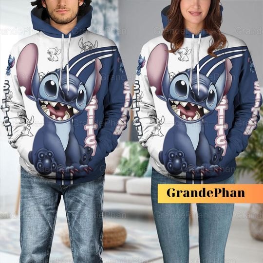 Disney Stitch Hoodie, Lilo Stitch Sweatshirt, Ohana Means Family 3D Hoodie