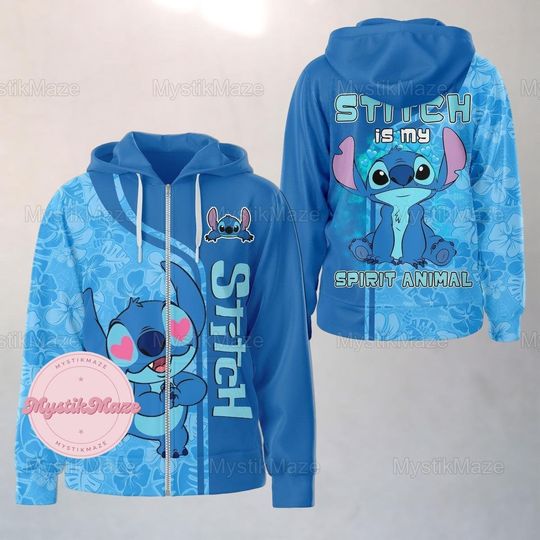 Stitch Hoodie, Stitch Disney Hoodie, Lilo Stitch 3D Hoodie, Funny 3D Hoodie