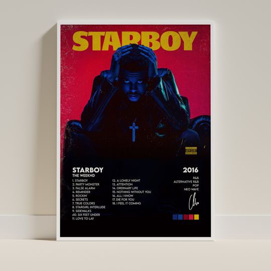 Weeknds Starboy Album Cover Print Poster