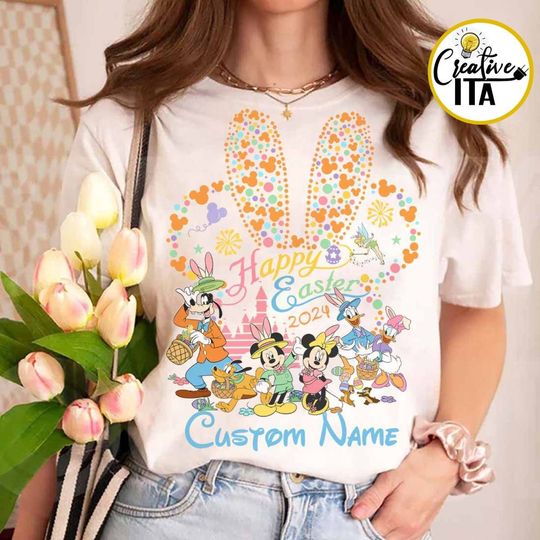 Personalized Mickey and Friends Disney Easter Day Shirt, Easter Day Family Matching Shirt, Lucky Easter Shirt