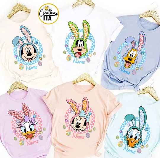 Personalized Mickey and Friends Disney Easter Day Shirt, Easter Day Family Matching Shirt, Lucky Easter Shirt
