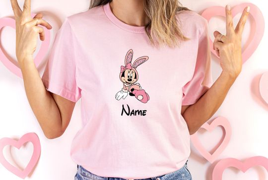 Personalized Minnie Mouse Disney Easter Day Shirt, Easter Day Family Matching Shirt, Lucky Easter Shirt