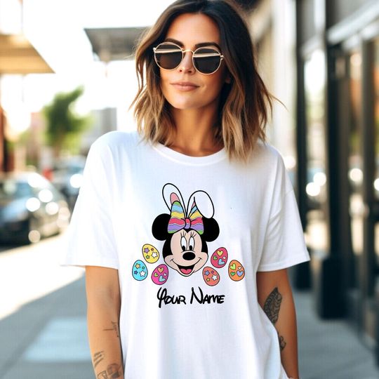 Personalized Minnie Mouse Disney Easter Day Shirt, Easter Day Family Matching Shirt, Lucky Easter Shirt