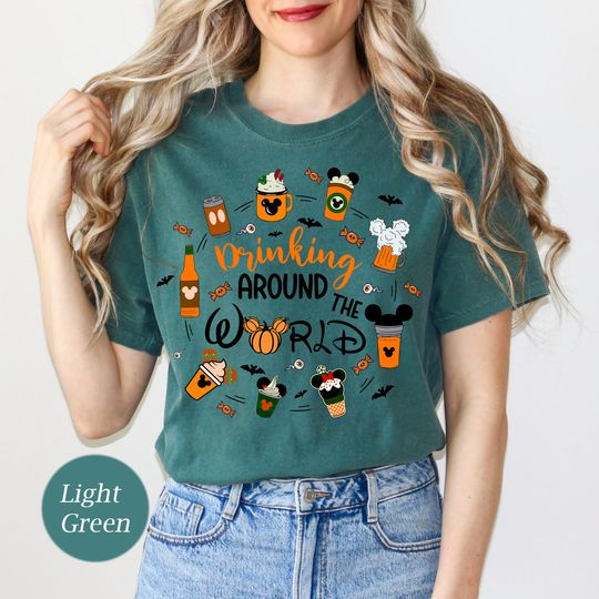 Snacking Around The World ,Drinking around the World, Disney Halloween Shirt, Epcot Food and Wine Shirt