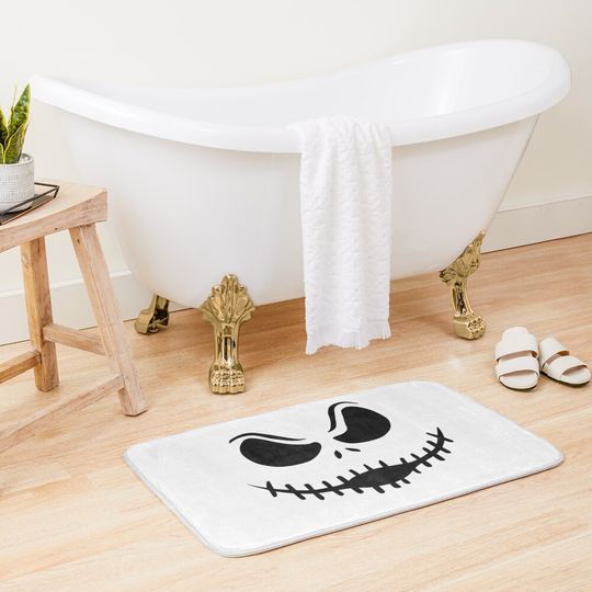 Jack Skellington Face The Nightmare Before Christmas Disney Bath Mat, Disney Decor