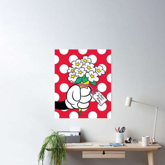 Minnie Flower Poster, Disney Mickey Poster