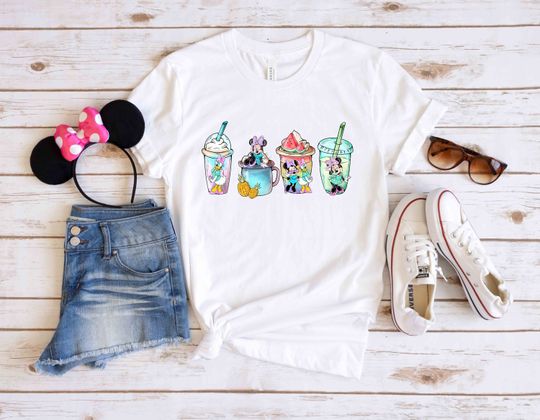 Minnie and Daisy Drink Cups Shirt,  Disney Summer Drink Shirt, Disney Snacks Shirt, Disney Summer Vibes Tee