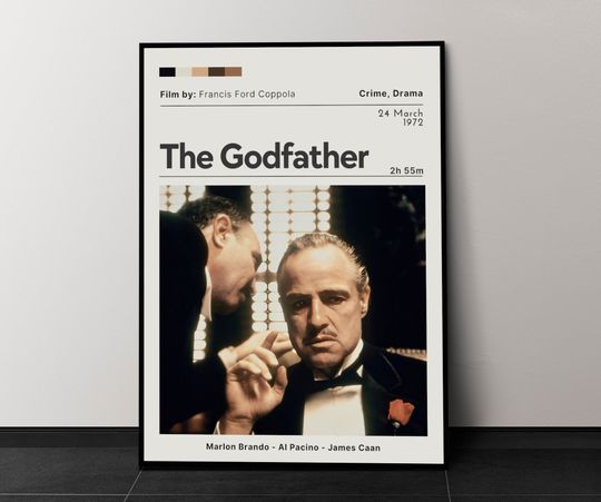 The Godfather Movie Poster, Movie Wall Decor, Minimalist Movie Poster