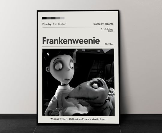 Frankenweenie Movie Poster, Movie Wall Decor