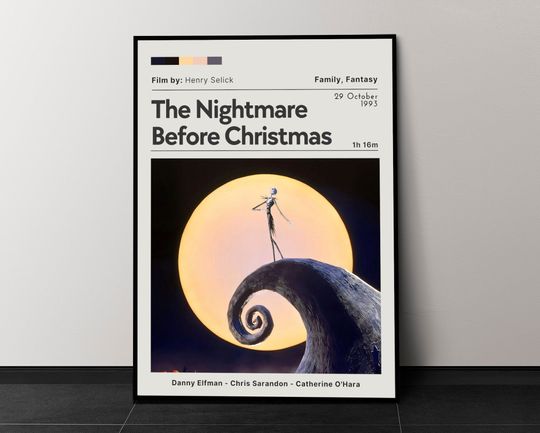 The Nightmare Before Christmas Movie Poster, Movie Wall Decor