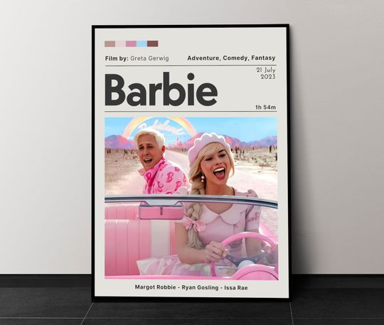 Barbie Movie Poster, Movie Wall Decor, Minimalist Movie Poster