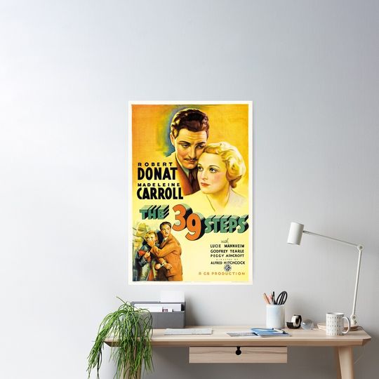 Discover 39 Steps Vintage Movie Poster, Movie Poster, Vintage Movie Poster