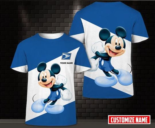 Personalized Disney Mickey Postal Service Shirt, Postal Worker 3D All Over Printed