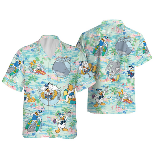Discover Donald Duck Let's Have Fun Happy Summer Holiday Hawaiian Shirt