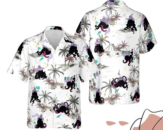 Ursula Villains Sea Witch Palm Tree Summer Vibes Hawaiian Shirt