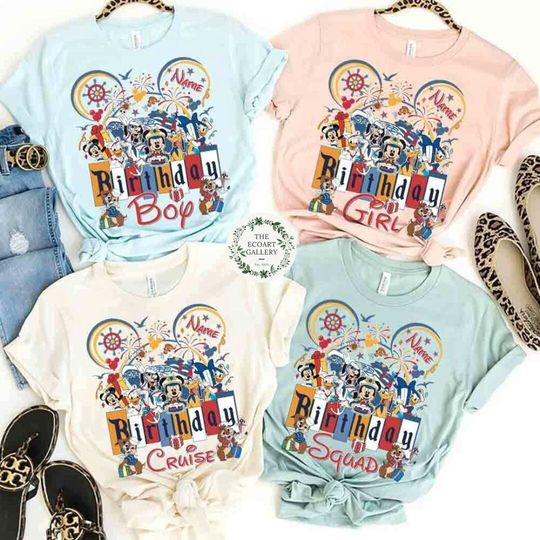 Personalized Disney Birthday Cruise Shirt, Mickey and Friends Shirt