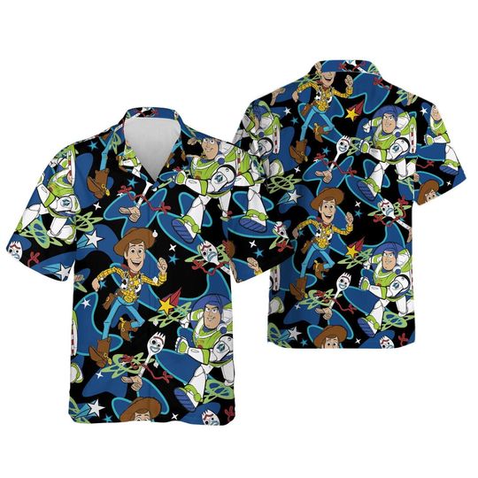 Discover Woody Buzz Lightyear Toy Friends Movie Characters Hawaiian Shirt