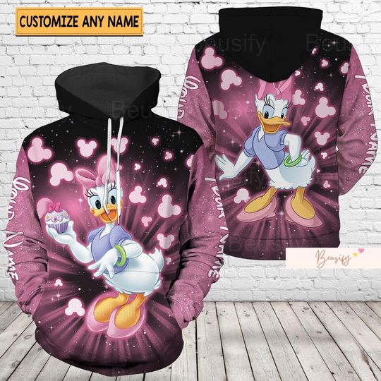 Daisy Duck Hoodie, Daisy Duck Sweatshirt, Daisy Duck Shirt, Personalized Disney Duck Hoodie, Daisy Duck Zip Hoodie