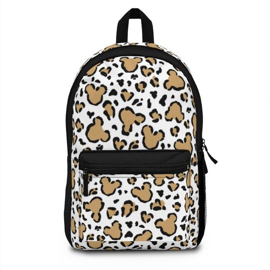 Disney Leopard Mickey & Minnie Backpack, Leopard Print Backpack, Disney Backpack