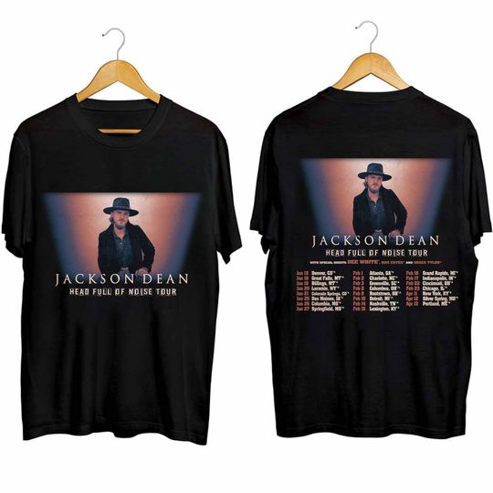 Discover Jackson Dean Head Full Of Noise Tour 2024 Shirt, Jackson Dean Fan Shirt