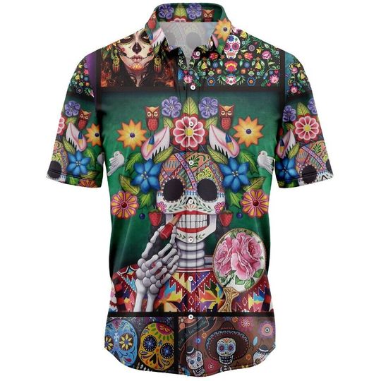 Sugar Skull Make Your Mind Fly Hawaiian Shirt, Summer Party Shirt, Beach Shirt