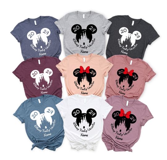 Custom Name Disney Family Vacation Shirts, Disneyland 2024 Shirt, Disneyworld