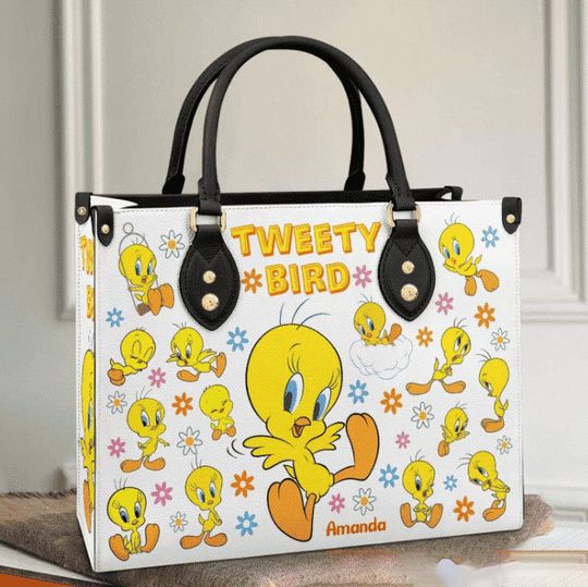 Tweety Bird Women Leather HandBag, Vintage Tweety Bags