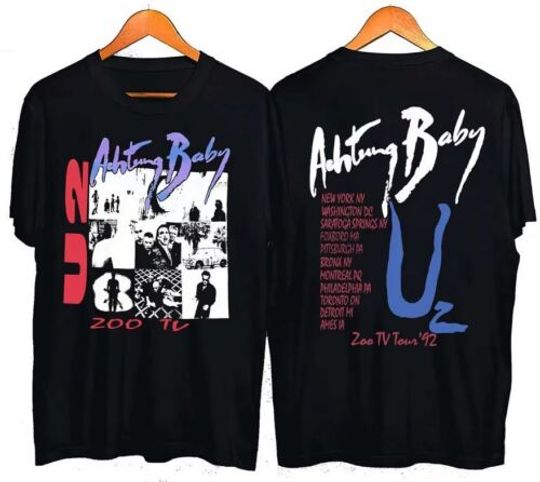 Vintage U2 Achtung baby Zoo Tv Tour 92 Concert T-Shirt