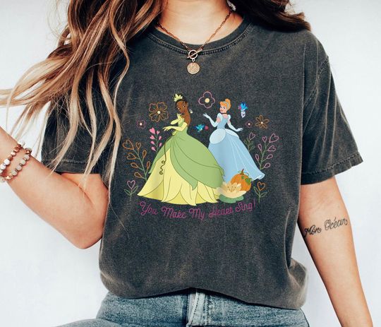 You Make My Heart Sing Shirt, Tiana and Cinde T-shirt, Disney Princess Tee, Valentines Day, Family Vacation, Disneyland Trip