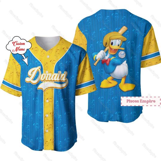Donald Duck Baseball Shirt, Disney Donald Jersey Shirt, Disney Donald Jersey