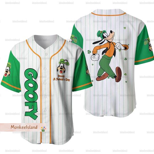Patrick's Day Jersey, Disney Goofy Jersey, Happy St Patricks Day Jersey Shirt, Goofy Baseball Jersey, Lucky St Pattys Day Shirt