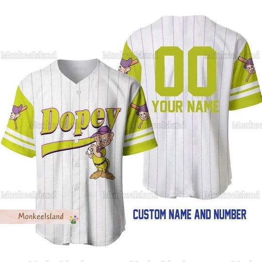 Disney Dopey Jersey Shirt, Dopey Dwarfs Jersey, Dopey Football Jersey, Personalized Disney Shirt, Snow White And Seven Dwarfs Shirt