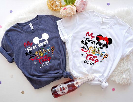 My First Disney Trip 2024 Minnie And Mickey Disney T-Shirt, Family Matching Shirt, Disney Vacation Shirt