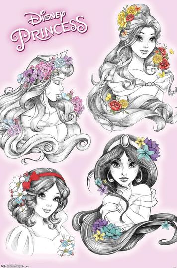 Disney Princess-Sketch Premium Wall Poster