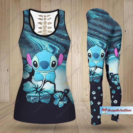 Cute Stitch Tank Top, Disney Stitch Leggings, Stitch Disney Workout Tank