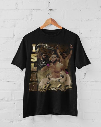 Islam Makhachev MMA Vintage 90s Retro Graphic Collage T-Shirt