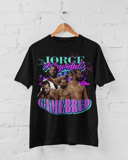 Discover Jorge Masvidal Gamebred MMA Vintage 90s Retro Graphic Collage T-Shirt