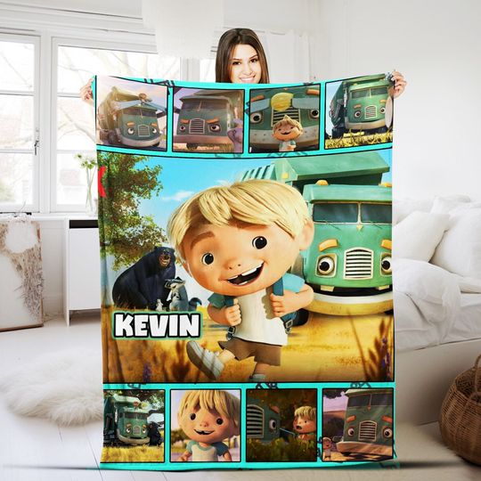 Personalized Trash Truck Blanket, Trash Truck Fleece Blanket