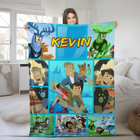 Custom Wild Kratts Blanket, Wild Kratts Cartoon Fleece Blanket