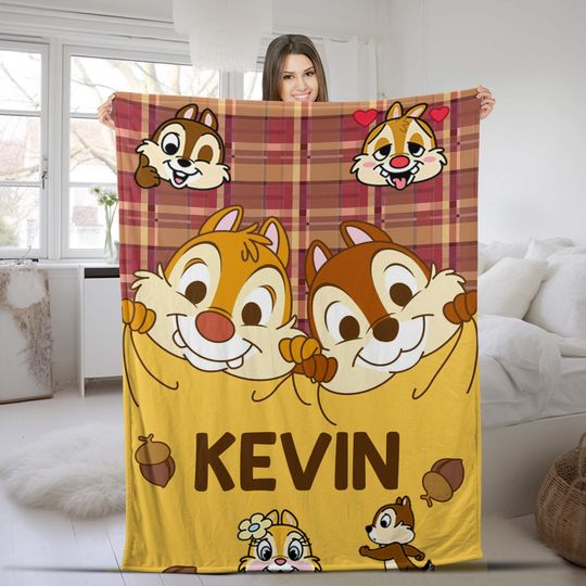 Personalized Disney Chip and Dale Blanket, Double Trouble Fleece Blanket