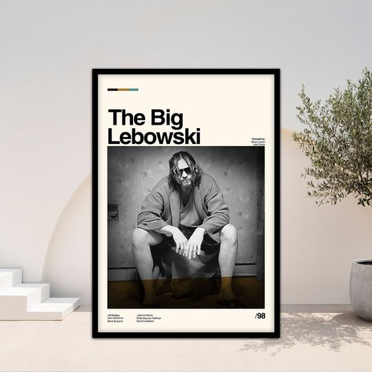 The Big Lebowski Movie Poster, Minimalist Poster, Retro Movie