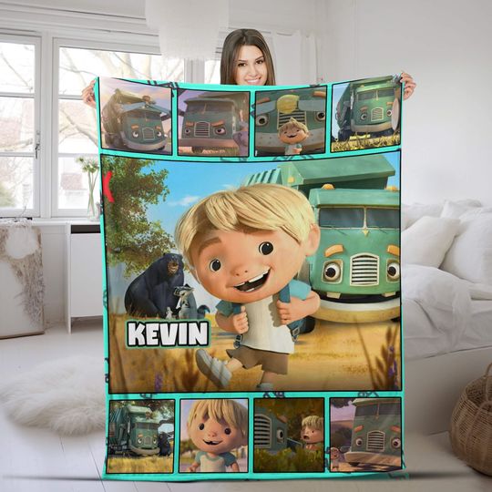 Personalized Trash Truck Blanket, Trash Truck Fleece Blanket