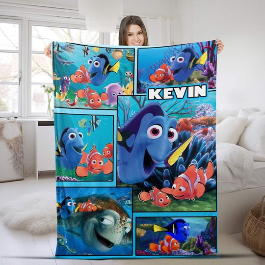 Personalized Dory Nemo Blanket, Finding Nemo Fleece Blanket