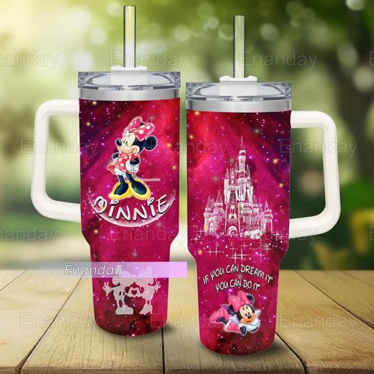 Minnie Tumbler 40oz, Minnie Mouse Tumbler, Disney Castle 40oz Tumbler