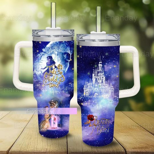 Beauty And The Beast Tumbler, Disney Couple 40oz Tumbler