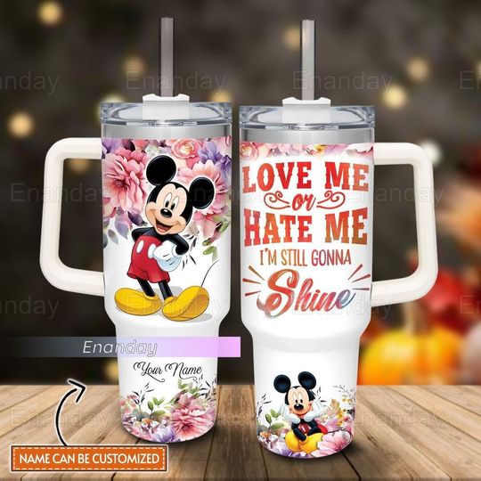 Custom Mickey Mouse Tumbler, Disney Mickey Tumbler, Mickey Lover 40oz Tumbler