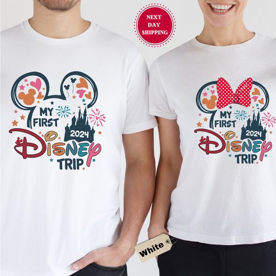 Discover My First Disney Trip T-Shirt, 2024 Disney Family Shirts, Disney Mickey And Minnie T-Shirt