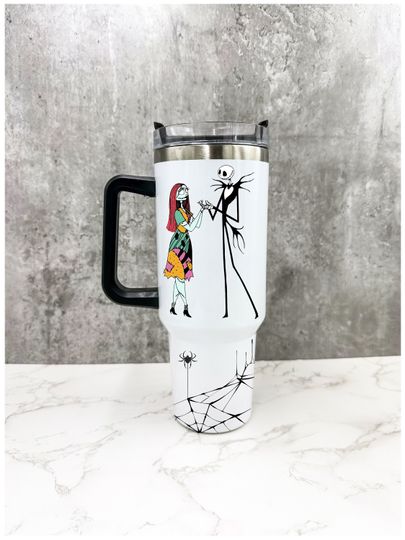 Jack and Sally Tumbler, Custom 40oz Insulated Cup for Disney