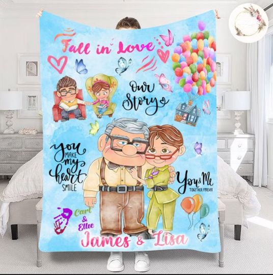 Personalized Carl and Ellie Blanket, Disney Pixar Up Adventure Is Out There
